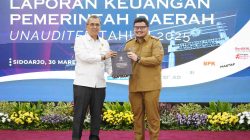Mas Dhito Serahkan LKPD Kabupaten Kediri Unaudited Tahun 2025 ke BPK Jatim