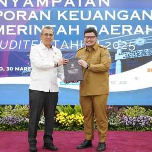 Mas Dhito Serahkan LKPD Kabupaten Kediri Unaudited Tahun 2025 ke BPK Jatim